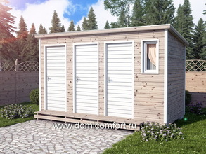 Бытовка с душем и туалетом 4х2 три отделения